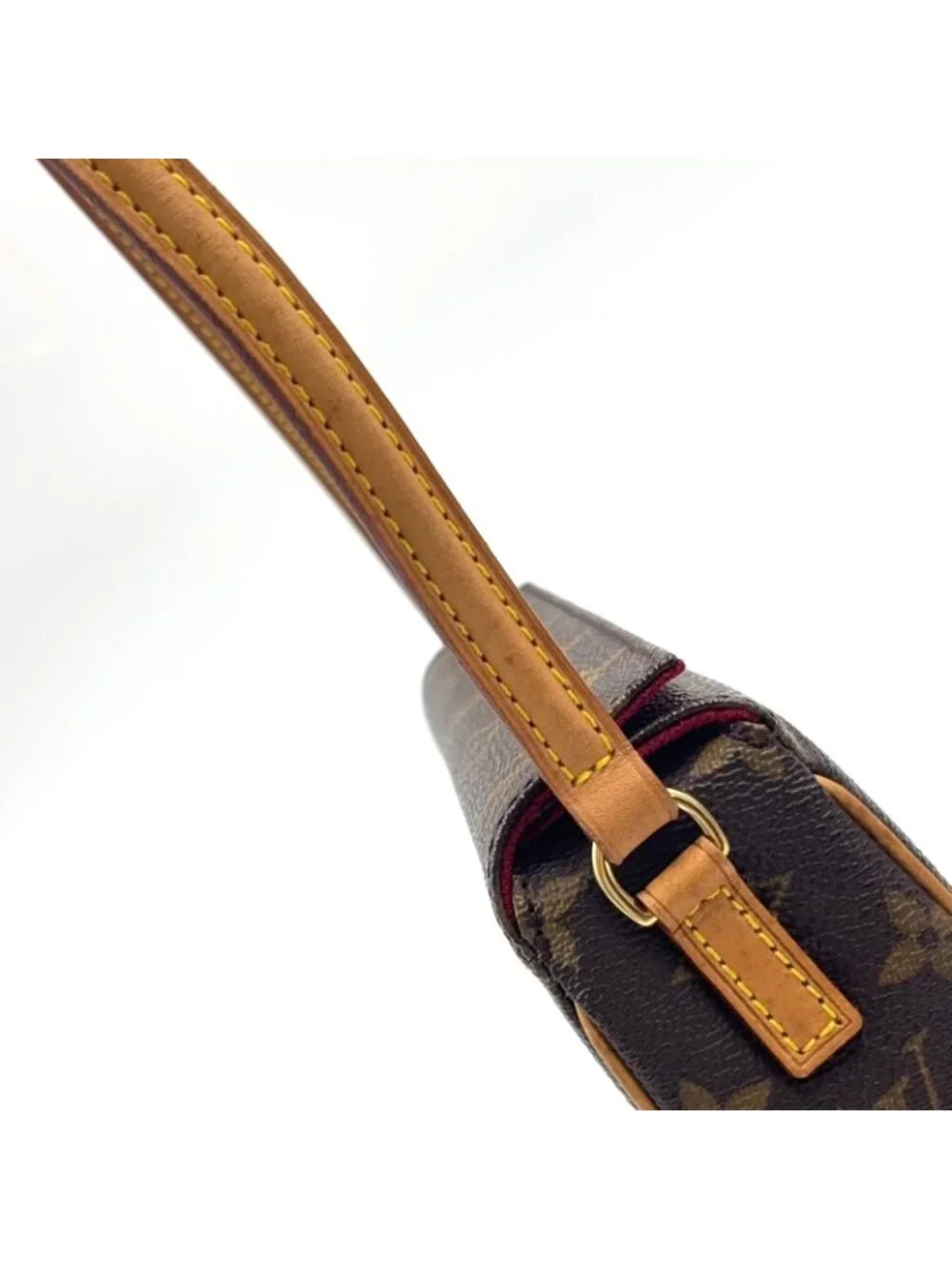 Louis Vuitton Recital Monogram Leather Brown Handbag Gold